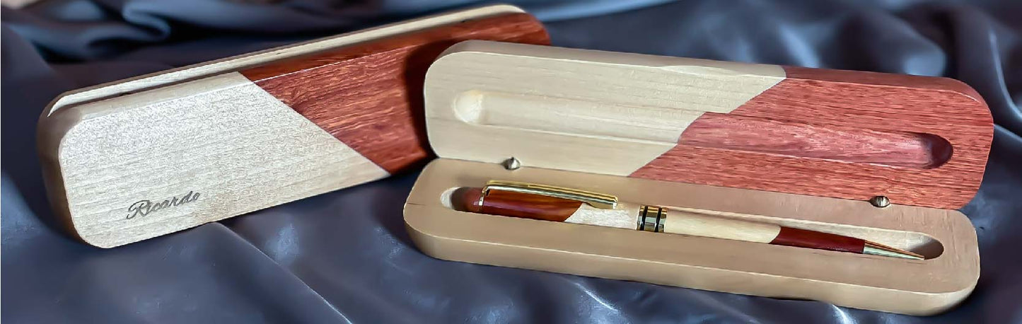 Elegant personalised wooden Pen & pen holder