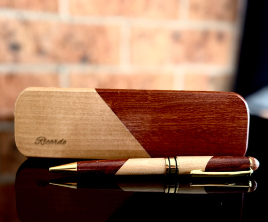 Elegant personalised wooden Pen & pen holder