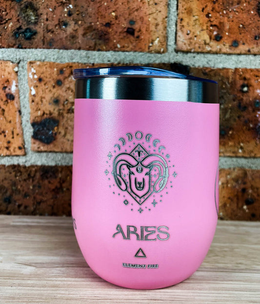 Personalised astrology pink tumbler